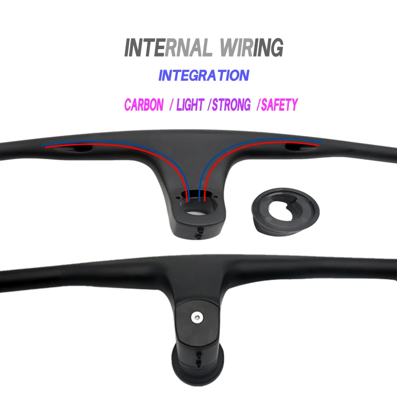 internal bike carbon handlebar  wide 780mm stem lenght 60/70/80/90/100mm inner integrated handlebar mtb bicycle frame handlebar