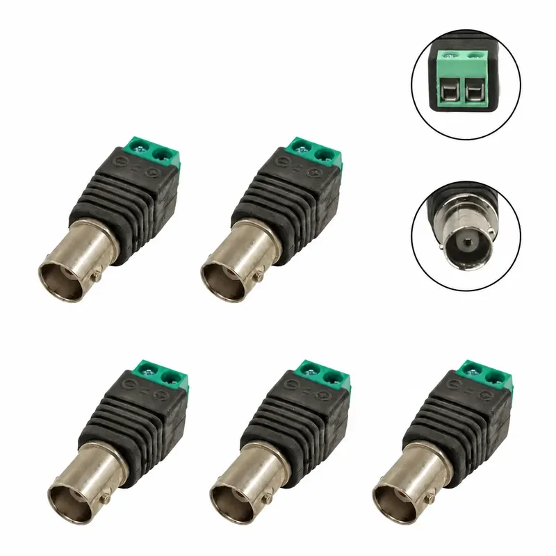 5/20/100PCS BNC Female Connector Coax CAT5 Video Balun Adapter Plug for Led Strip Lights CCTV Camera Accessories