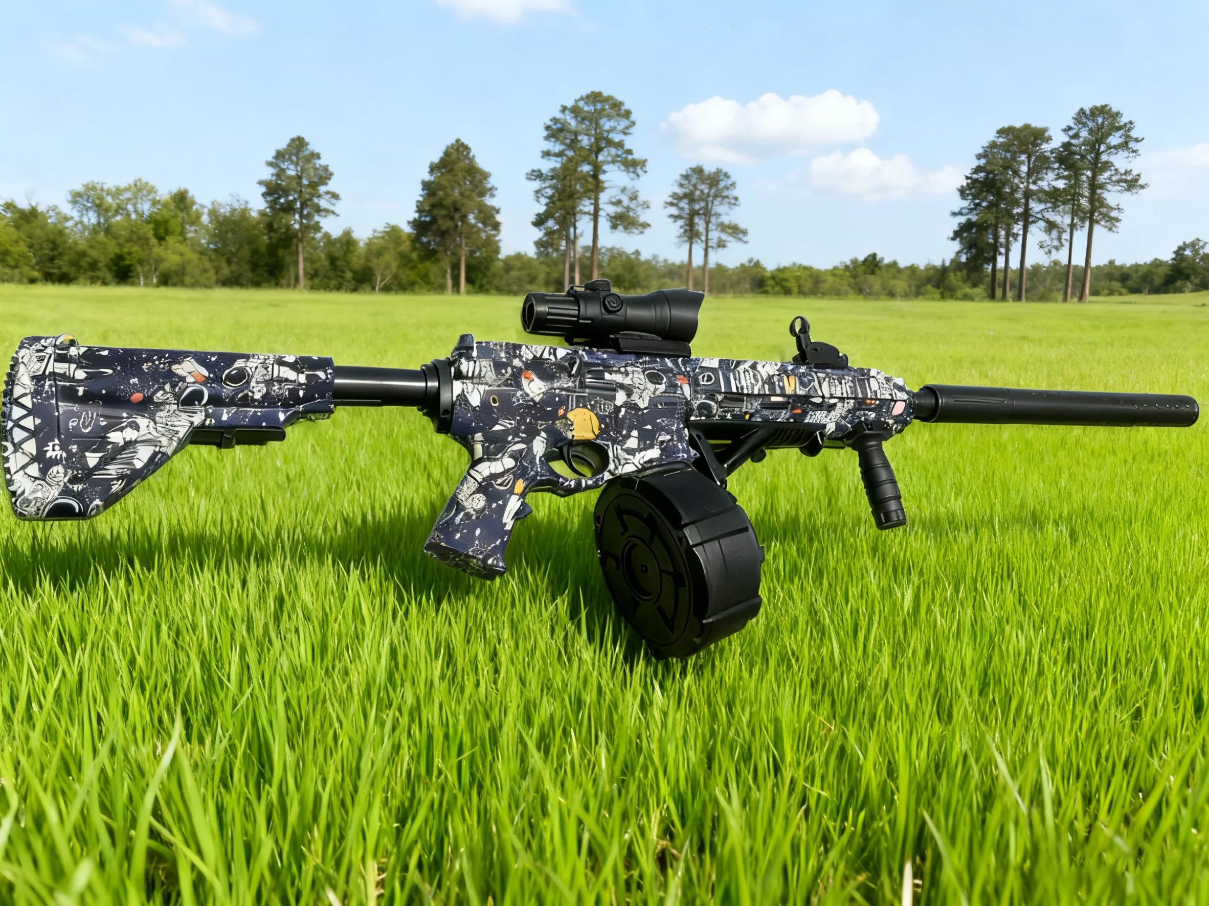 M416 Space Explorer Spielzeugblaster-Set für Familienteams |   Eltern-Kind-Mission to Mars, sicherer und umweltfreundlicher Gel-Ballblaster für Ou