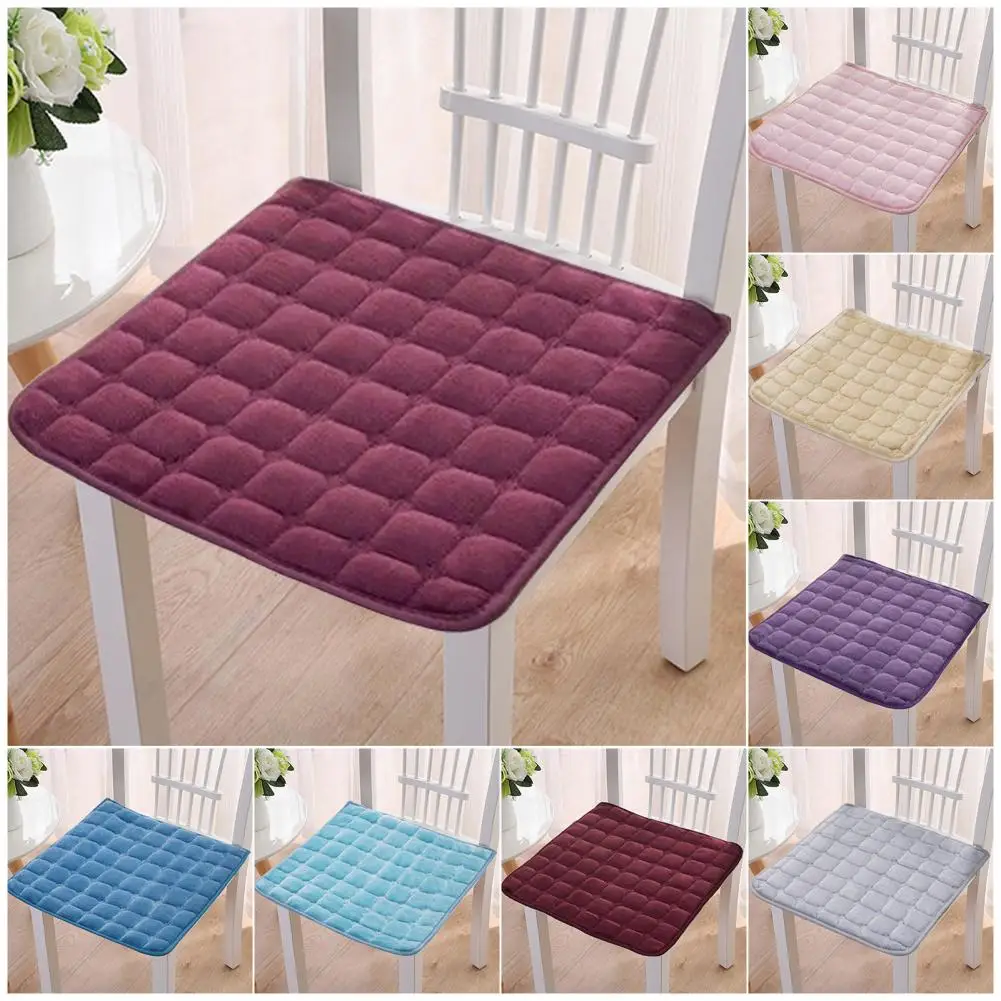 Chair Mat Plush Square Seat Pad for Home Office Comfort Non-slip Chair Cushion Dining Chair Pads Thicken Computer Seat Cover