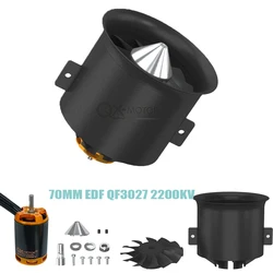 QX-MOTOR 70mm 12Blade Ducted Fan EDF with 6S Brushless Motor use 100A ESC Suitable for Jet Helicopter Drone Fixed-wing Parts