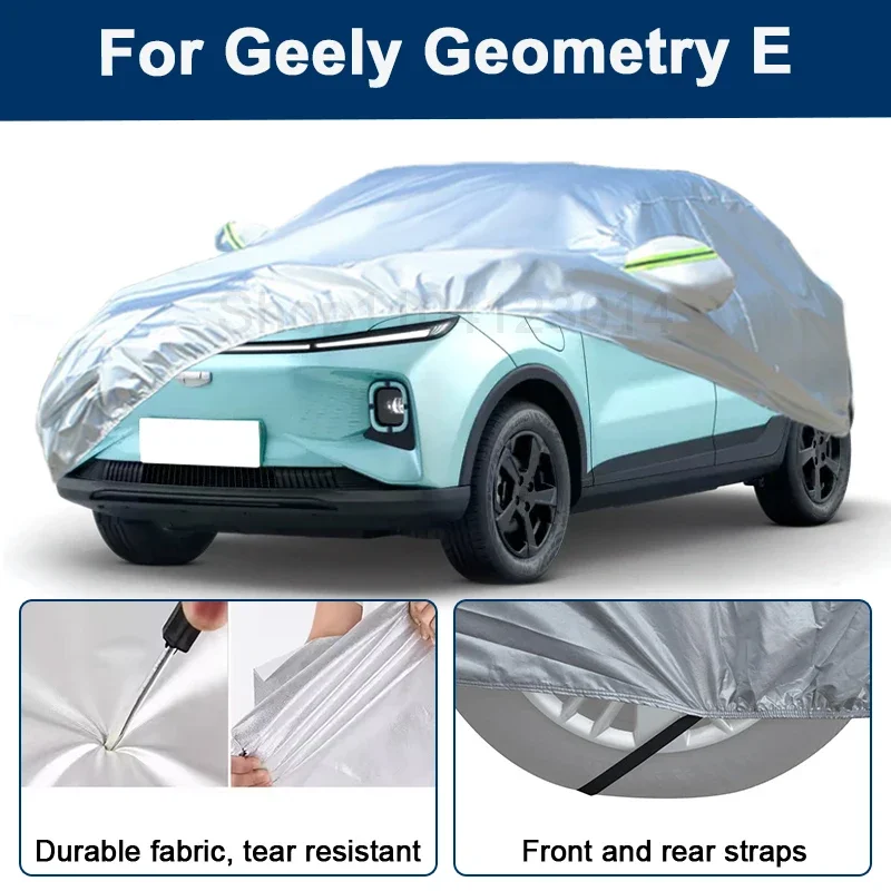 

Всепогодный чехол для автомобиля Geely Geometry E с отражающими полосами, водонепроницаемый, снегозащитный, пылезащитный, с защитой от УФ-излучения, автоаксессуары