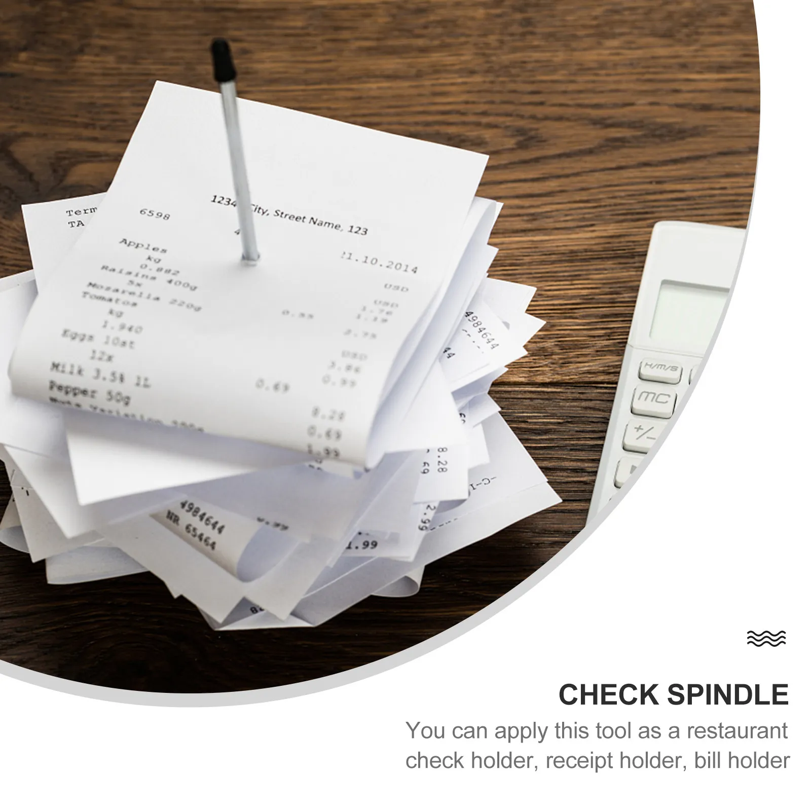 1Pcs Spike Receipt Holder Premium Anti-Skid Memo Holder Restaurant Bill Check Spindle Office Paper Desk Organizer