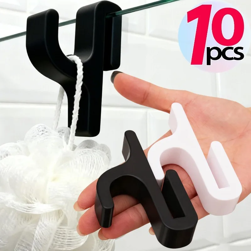 3D Shower Door Towel Hook for 8mm Glass Doors Bathroom Hanger for Clothes Towel Bathrobes Laundry Dormitory Apartment