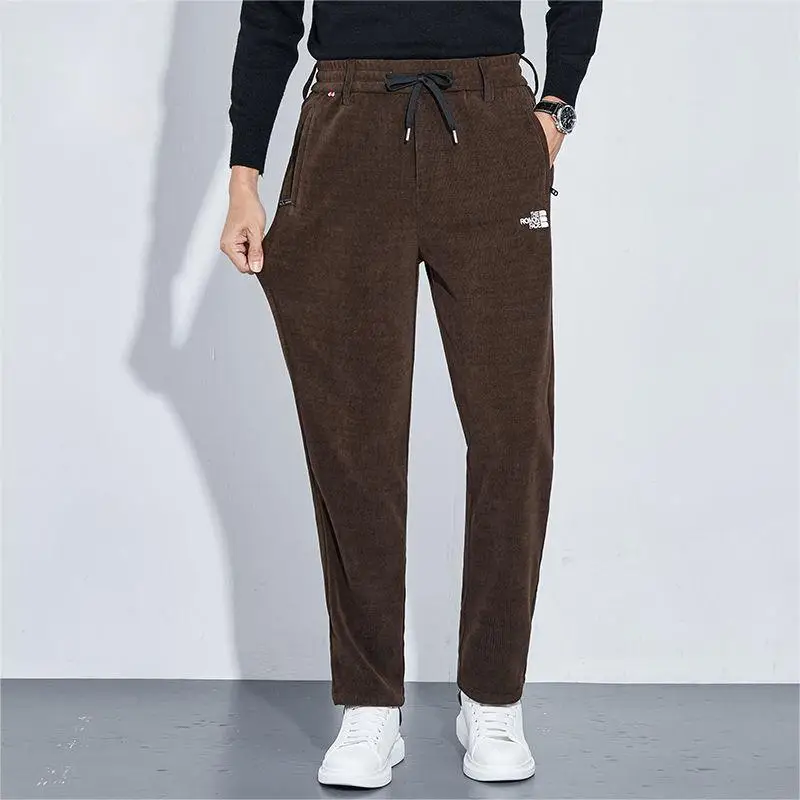 

Men's Fleece Lined Warm Sweatpants Winter Athletic Workout Thermal Warm Pants Men's loose Fitting Straight Leg Pants