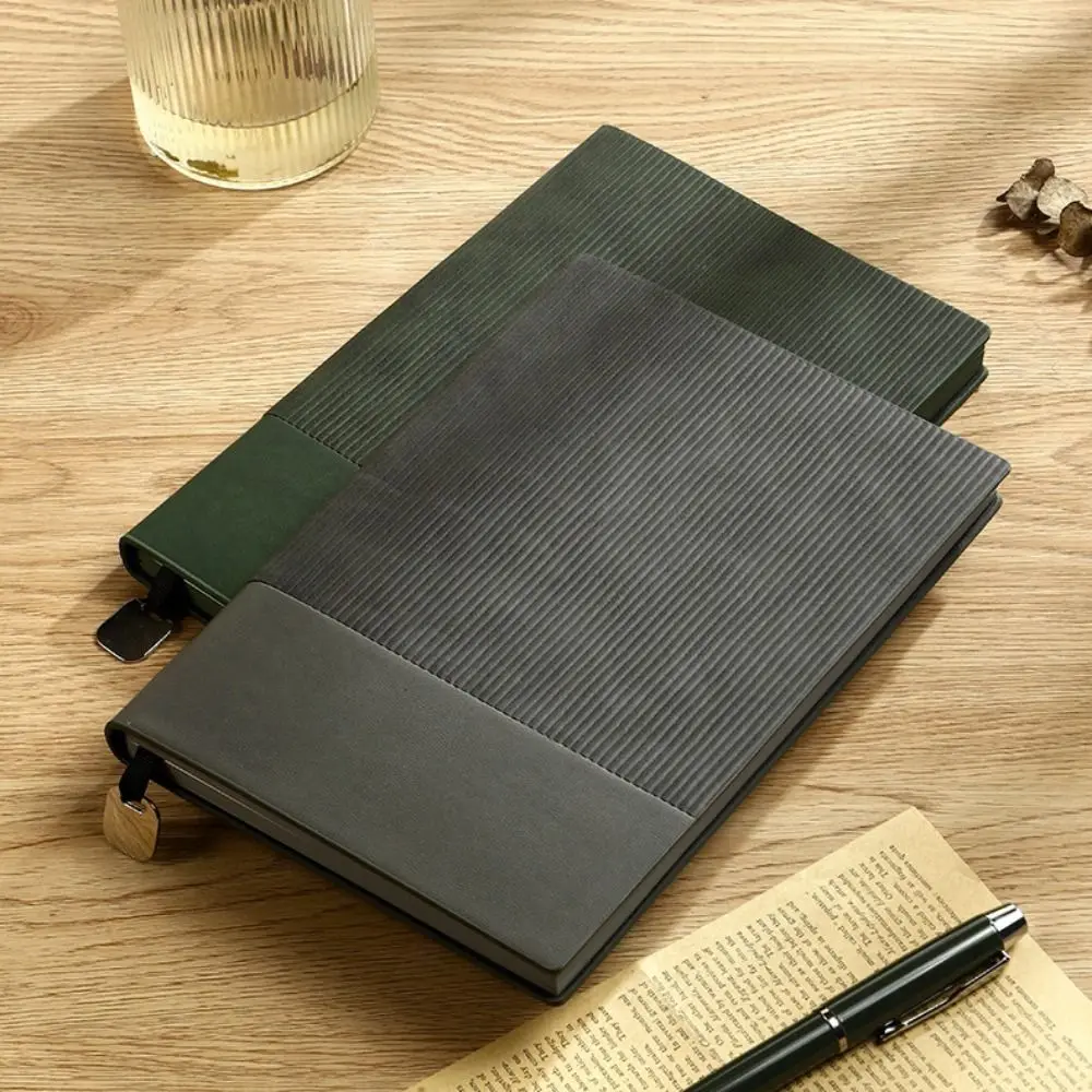 200 Page A5 Notebook Vertical Pattern Word Book Leather Notebook Silk Ribbon Bookmark Taking Notes Journals Diary Notebook