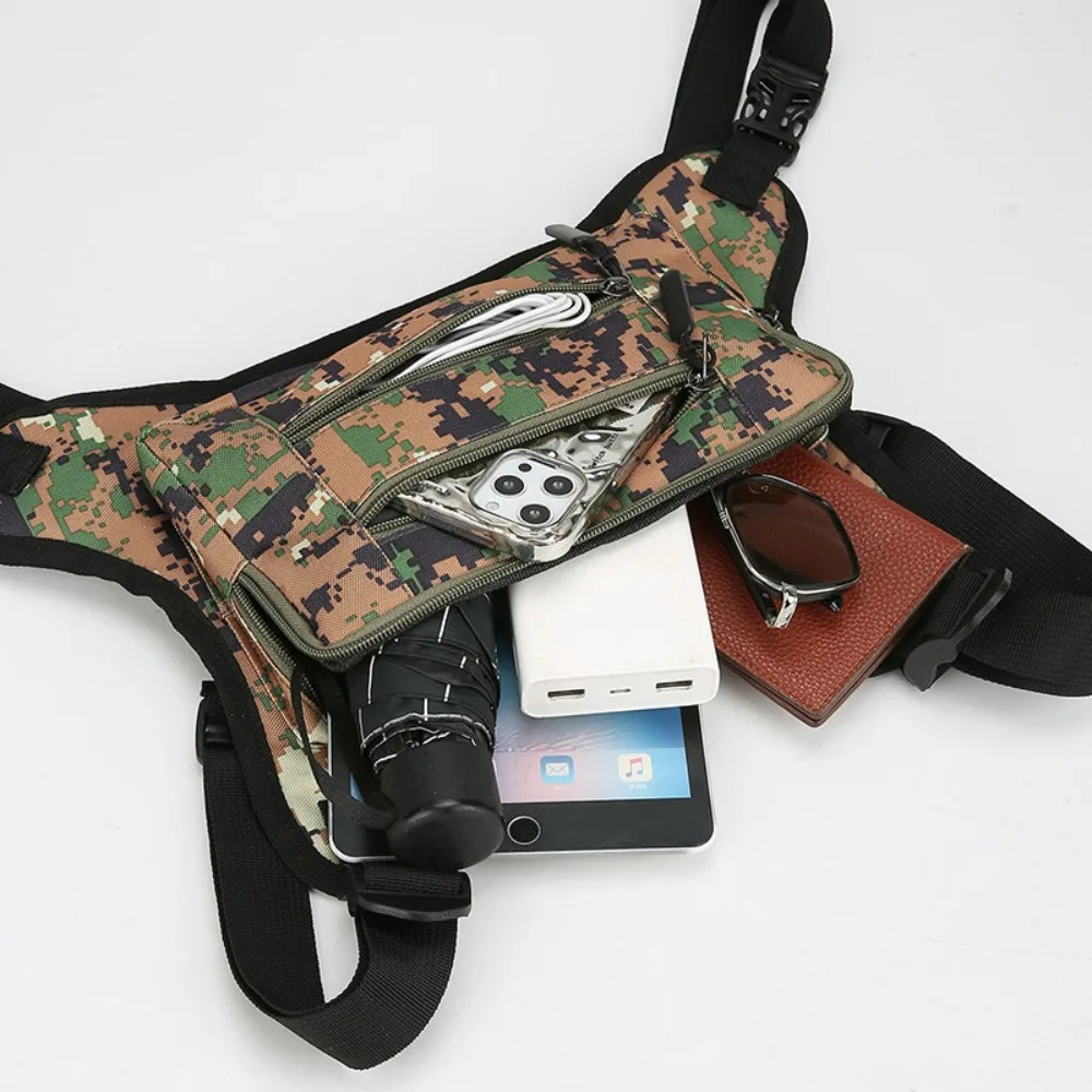 Mochila tática multiuso para homens, colete de ciclismo, bolsa esportiva com estampa digital camuflada, bolsa de equipamentos para treino e caminhada.