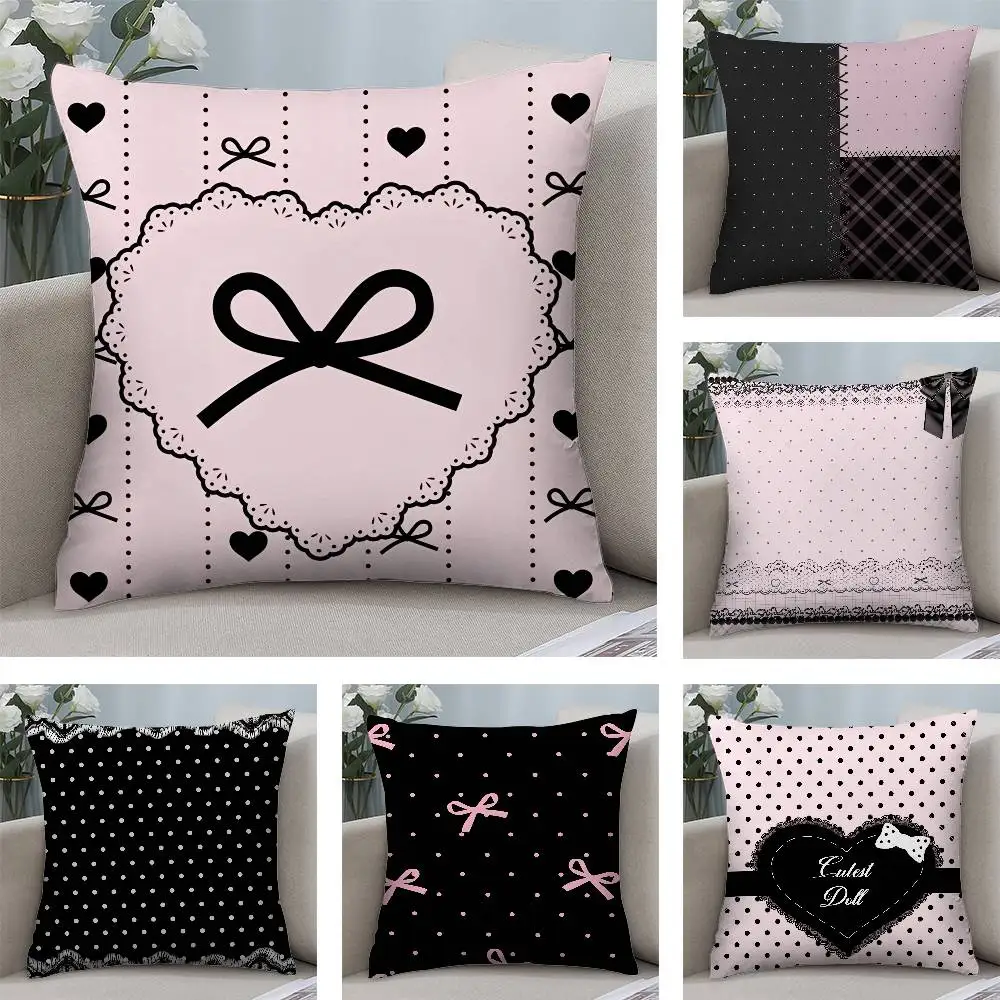 

Jirai Kai Style Pillow Case Short plush Double-sided Print Square Throw Pillow Covers Sofa Home Cushion Decor