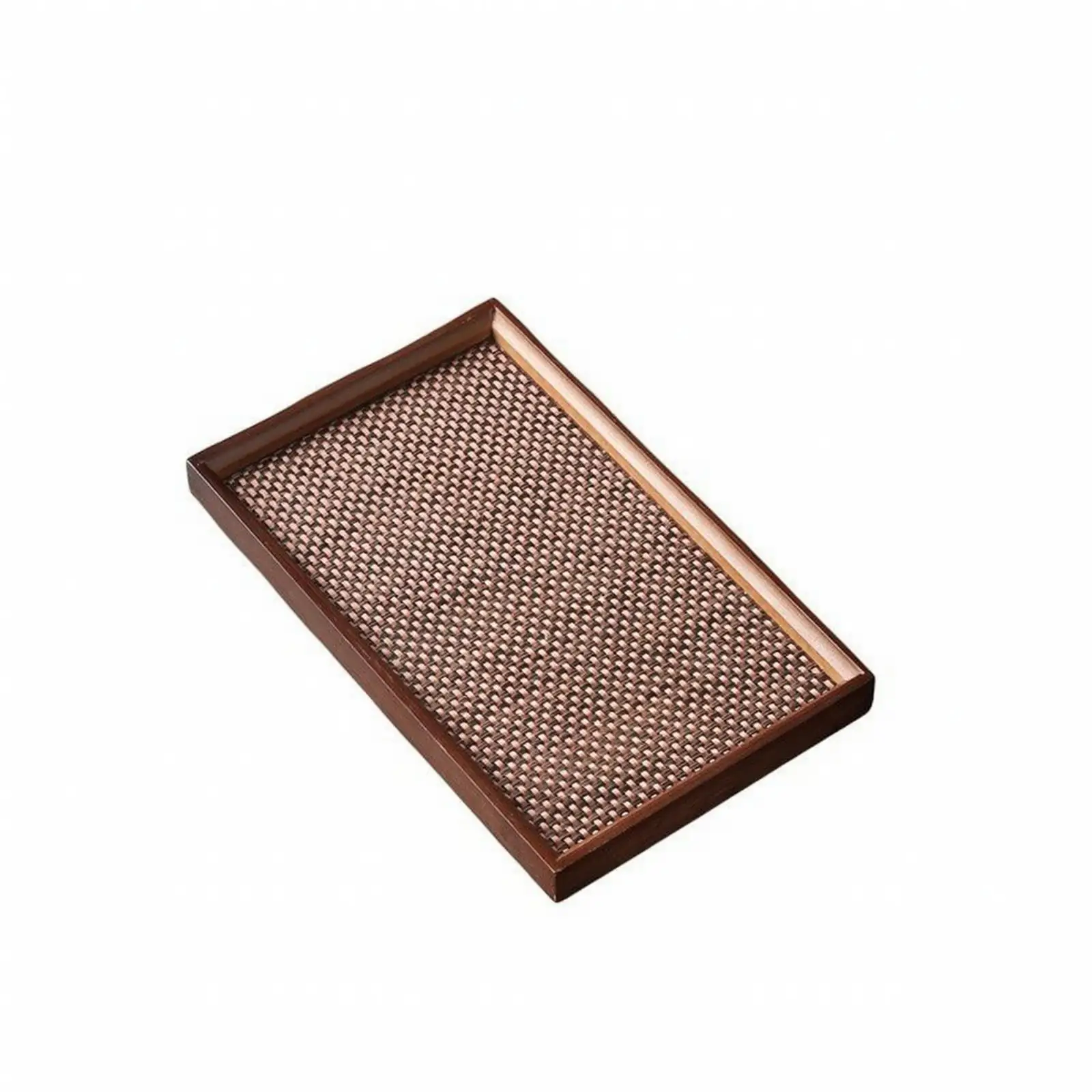Handwoven Bamboo Serving Tray for Breakfast Lunch Snacks Display Round Wooden Tray with Raised Edges for Kitchen Counter Home