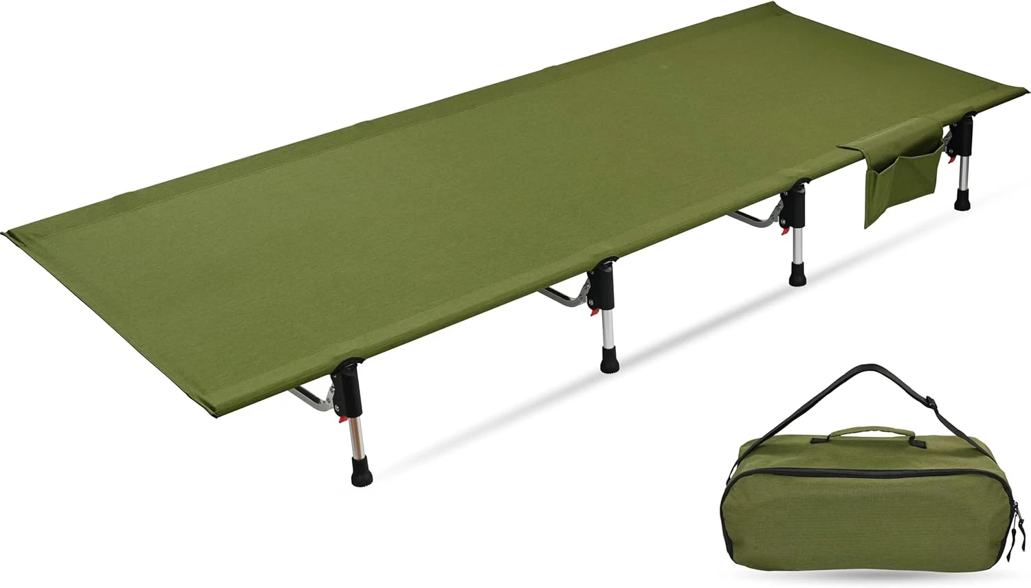 Lightweight Folding Tent Camping Cot Bed with Lever Lock, Easy Setup Portable Compact for Outdoor Travel, Hunting, Hiking