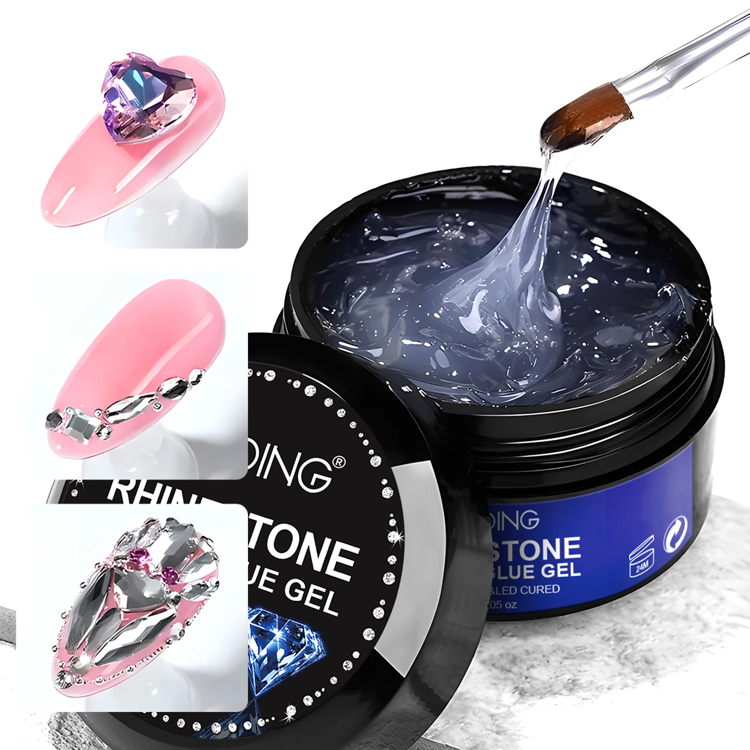 

UV Cured Rhinestone Adhesive Strong,Gel Glue for Nail Art,Gems,Crystals & Beads,Unscented,Easy Application,DIY Nail Design Gel