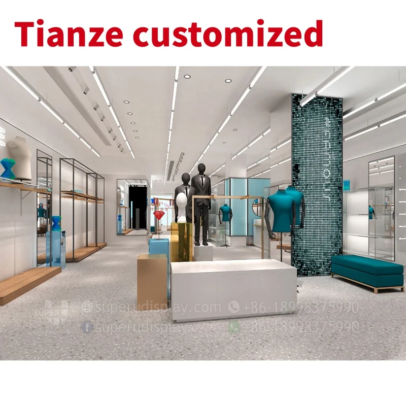 

(customized)Modern Fashion Menswear Retail Shop Interior Customized Design Men's Clothing Store Showroom Display Furniture Facto