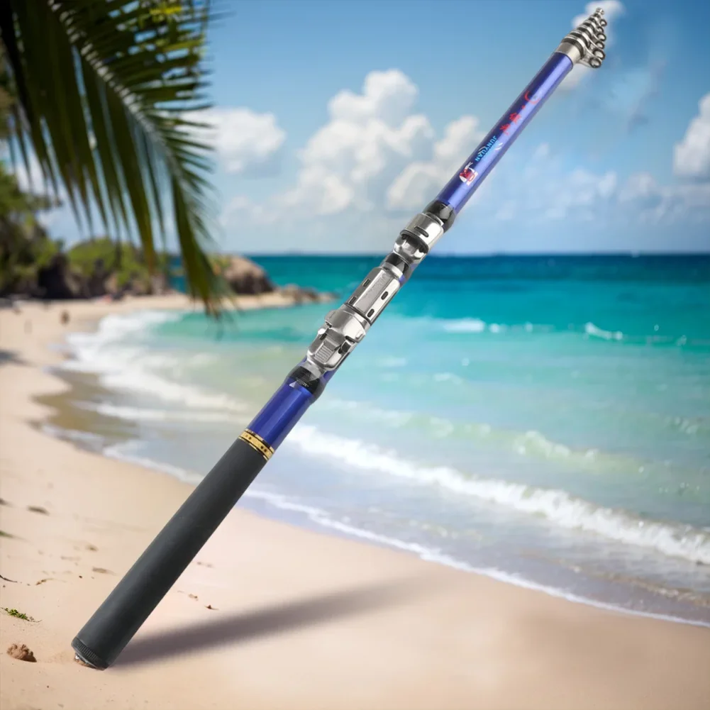 تلسكوبي الصيد رود الغزل الصيد رود المحمولة للطي قصبة صيد خشبية صغيرة طوف القطب لخزان بركة الشاطئ الصيد #6