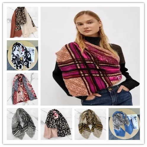 a variety of 2022 Autumn and winter new, warm and thick women\'s square classic fashion brand scarf shawl