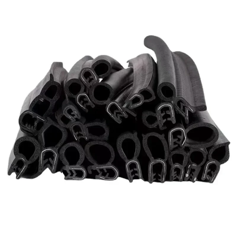 100cm Car Door Rubber Seal Strips Auto Double Sealing Stickers Trunk Sound Insulation Weatherstrip Interior Foam Mute Adhesive