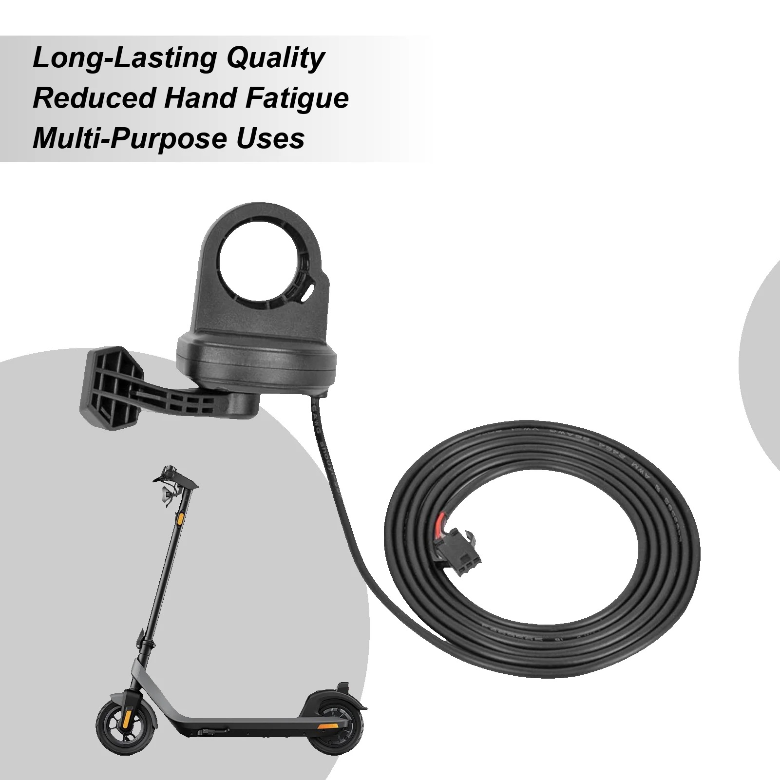 

Велосипедная дроссельная заслонка для большого пальца, эргономичные 3-контактные запасные части, тормозной разъем для электрического скутера с кабелем для ATV, мотокросса, бездорожья