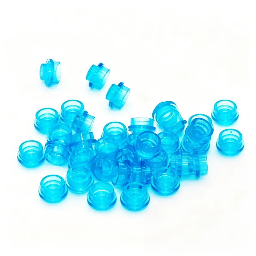 MOC Small Particle Building Blocks Pixel Art – Transparent Blue Ocean & Beach Scene 1x1 Pixel Circular Headlight Part No.6141