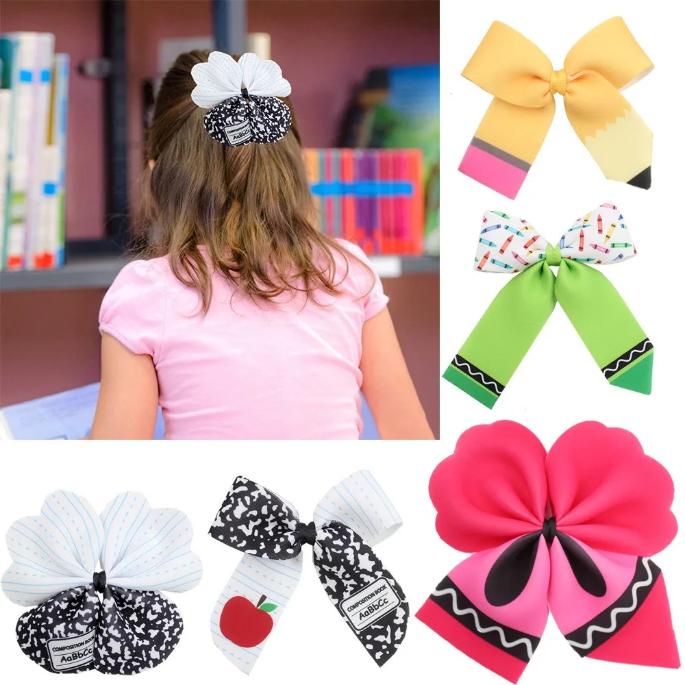24pc-baby-hair-clips-for-girls-with-long-tassel-rainbow-crayon-pencil-print-floral-fruit-patterns-barrette-kid's-school-headwear