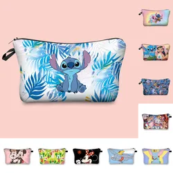 Trousse de maquillage Anime Disney Stitch Mouse, trousse de maquillage Kawaii, trousse de toilette de dessin animé, trousse à crayons, cadeaux de Noël pour filles