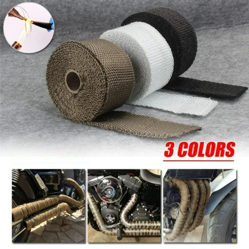 

Roll Fiberglass Heat Shield Motorcycle Exhaust Thermal Tape Header Pipe Heat Wrap Tape Thermal Protection Pipe Insulat