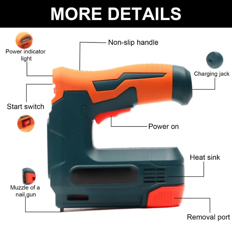 Electric Staple Guns Cordless Upholstery Stapler Guns for Wood Rechargeable Nailer Staple Nails Staple Remover