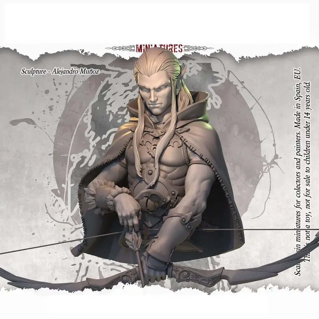

1/12 Scale Resin gift Bust Elf Warrior Shooter Unassembled and Unpainted Free Shipping Miniature DIY Toy Diorama