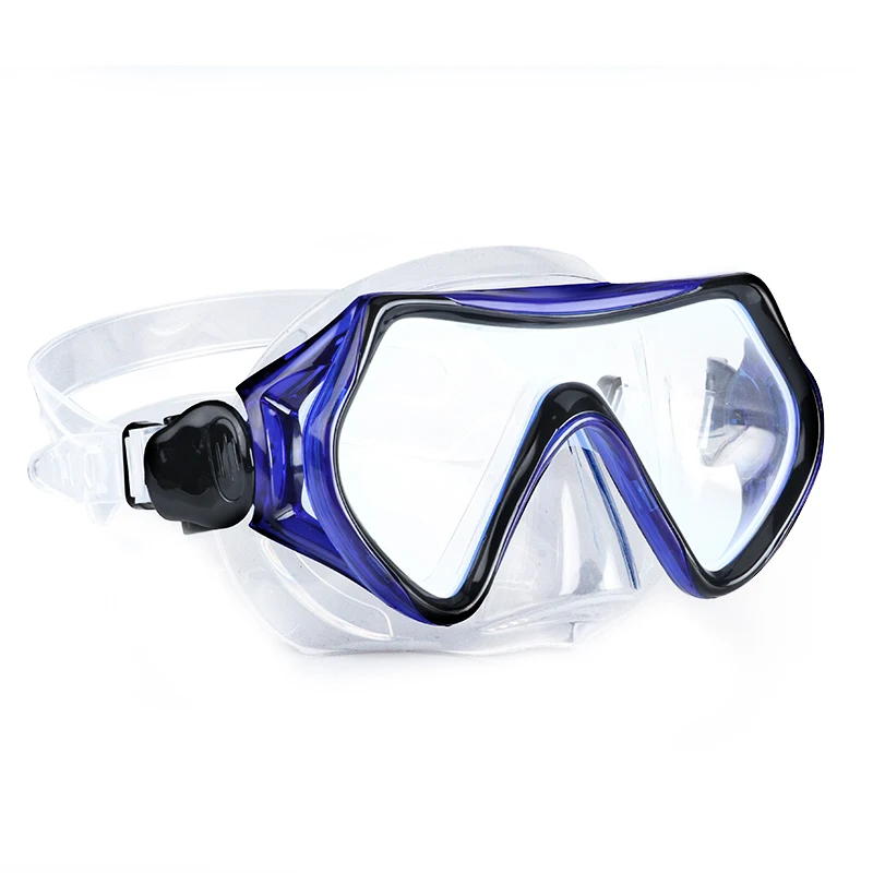 Child Diving Mask Swimming Goggles Scuba Diving Waterproof Silicone Skirt Panoramic HD Tempered Glass Anti-Fog with Nose Cover