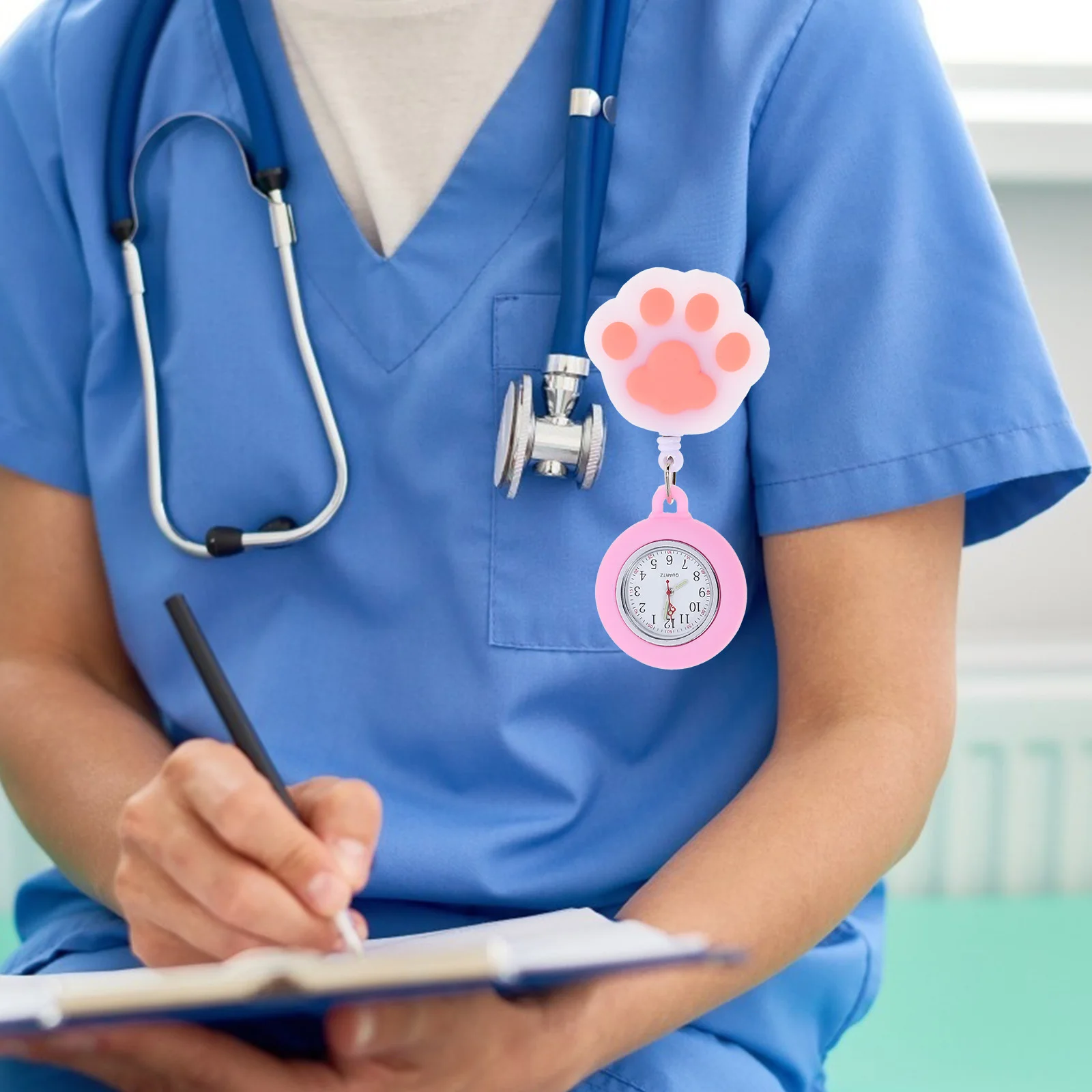 Enfermeira bolso pata design clip-on para médicos enfermeiros quartzo luminoso presente médico profissional portátil pendurado