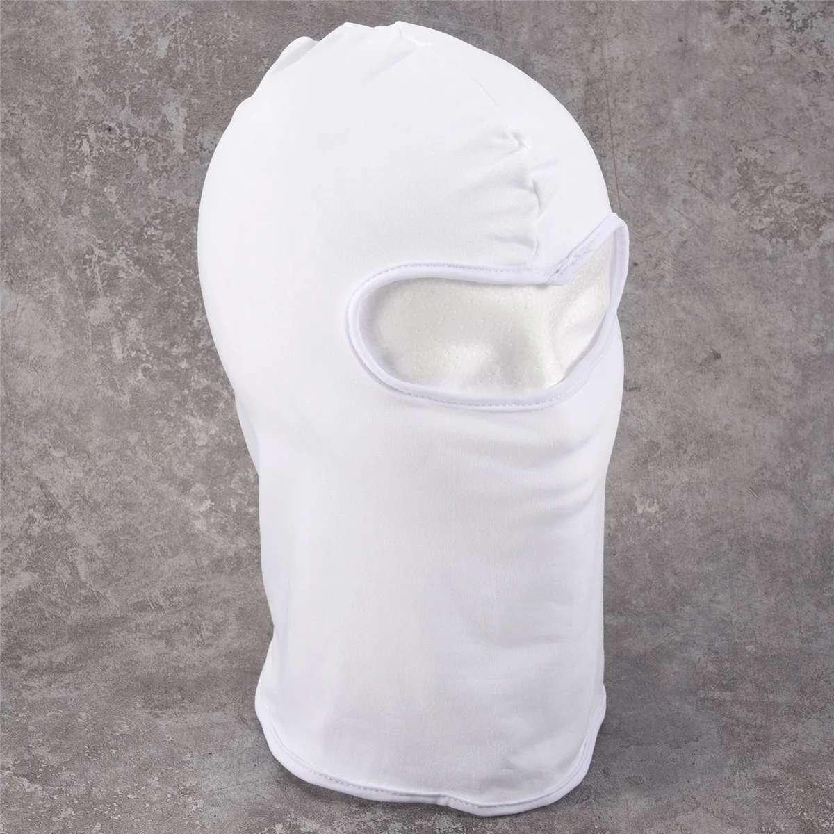 Masque intégral en spandex pour l'extérieur, cagoule mince, moto, cyclisme, ski, CS, blanc