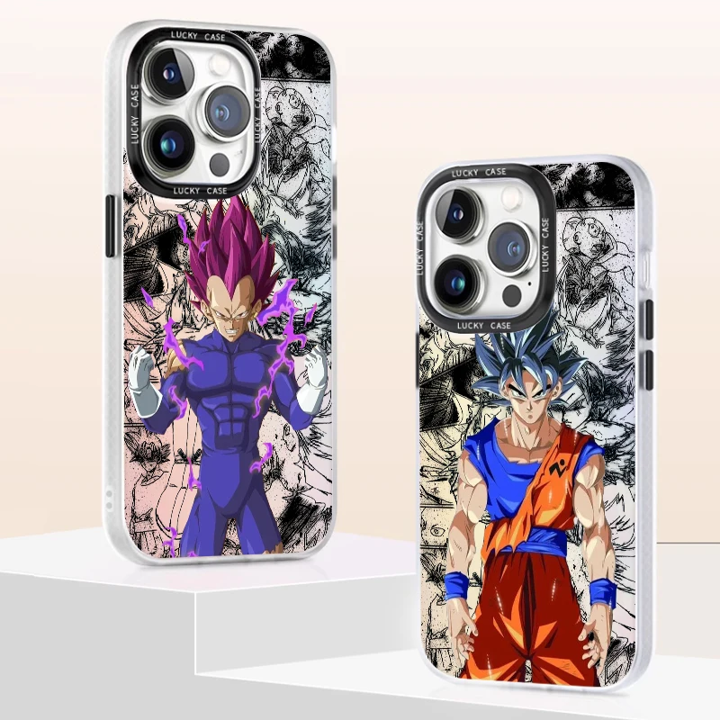 Art D-Dragon Ball Vegeta Goku Phone Case For Apple iPhone 15 14 13 12 11 XS XR X Pro MAX 8 7 Plus Laser Gradient Soft Cover