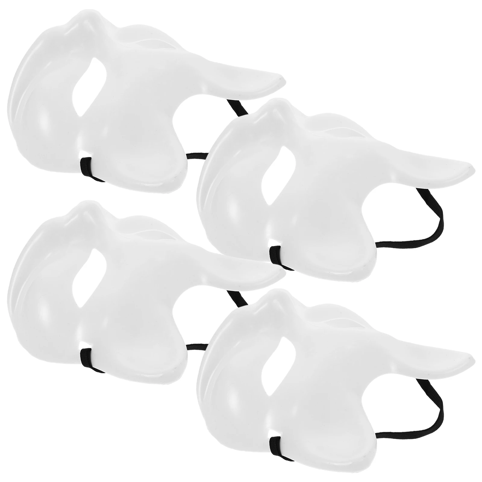 

4 Pcs Face Mask Masquerade Blank Featureless DIY White Animal Craft Masks Decorate