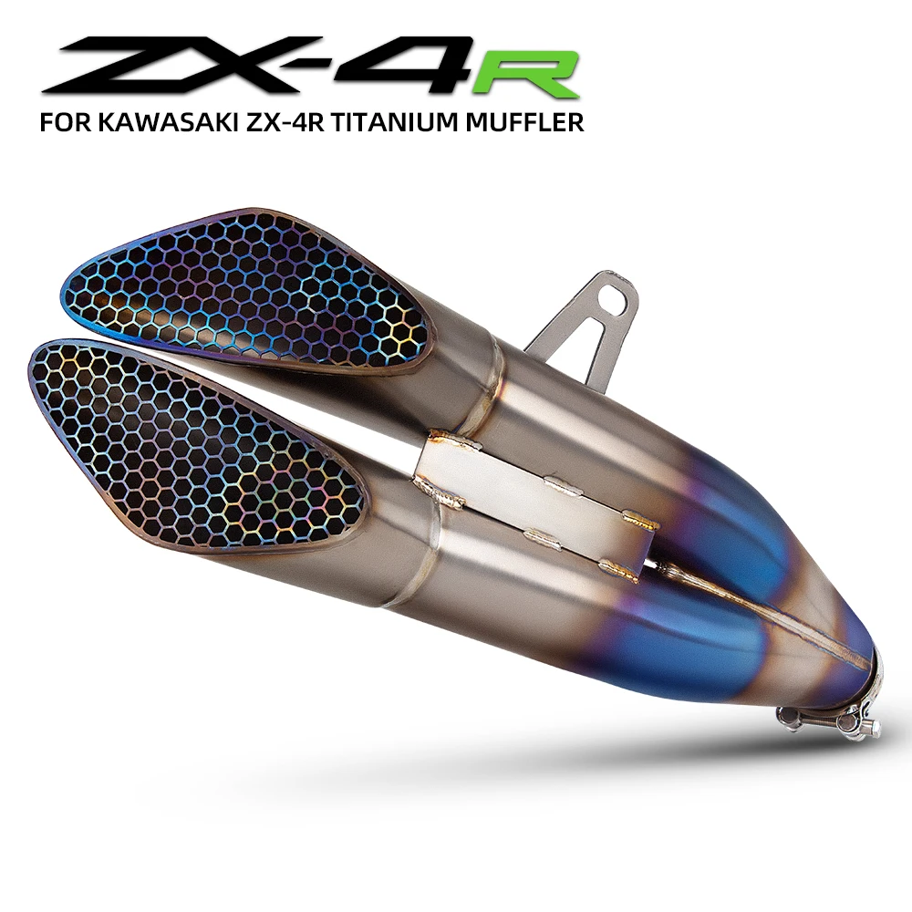 

For kawasaki zx25rr zx4rr zx25r zx4r GP Racer Titanium honeycomb Forged motorcycle Exhaust Kit slip on line