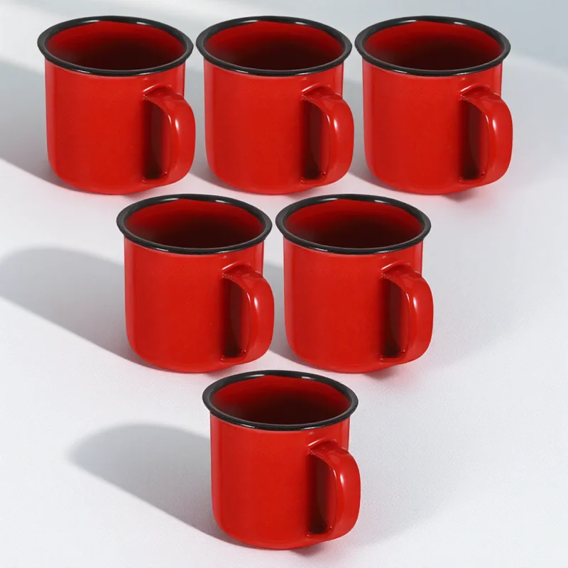 

6 pcs Coffee Office Drinking Tea Restaurant Use Enamel Cups Mug Coffee Mug Drinking Water Drink Enamel Cup Cup