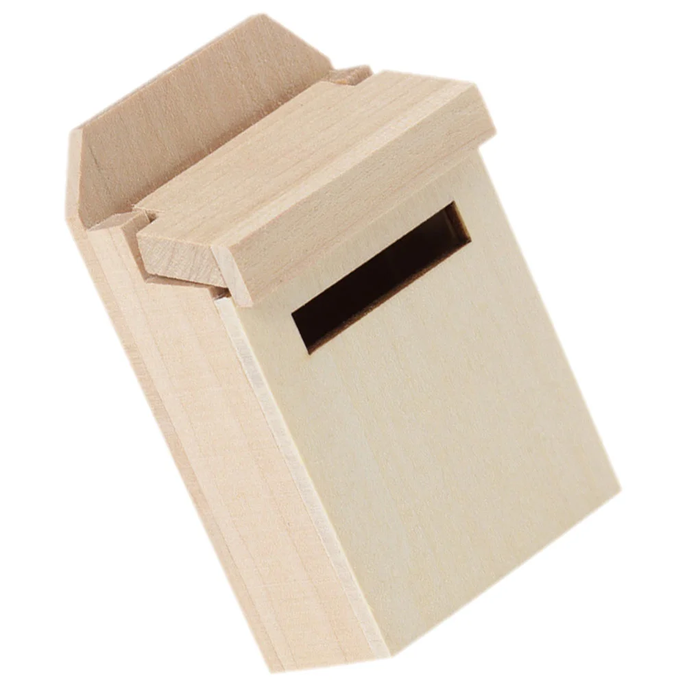 1:12 Rumah Boneka Mini Furnitur Adegan Model Clamshell Kotak Surat Kosong Miniatur Kayu Birch Kecil