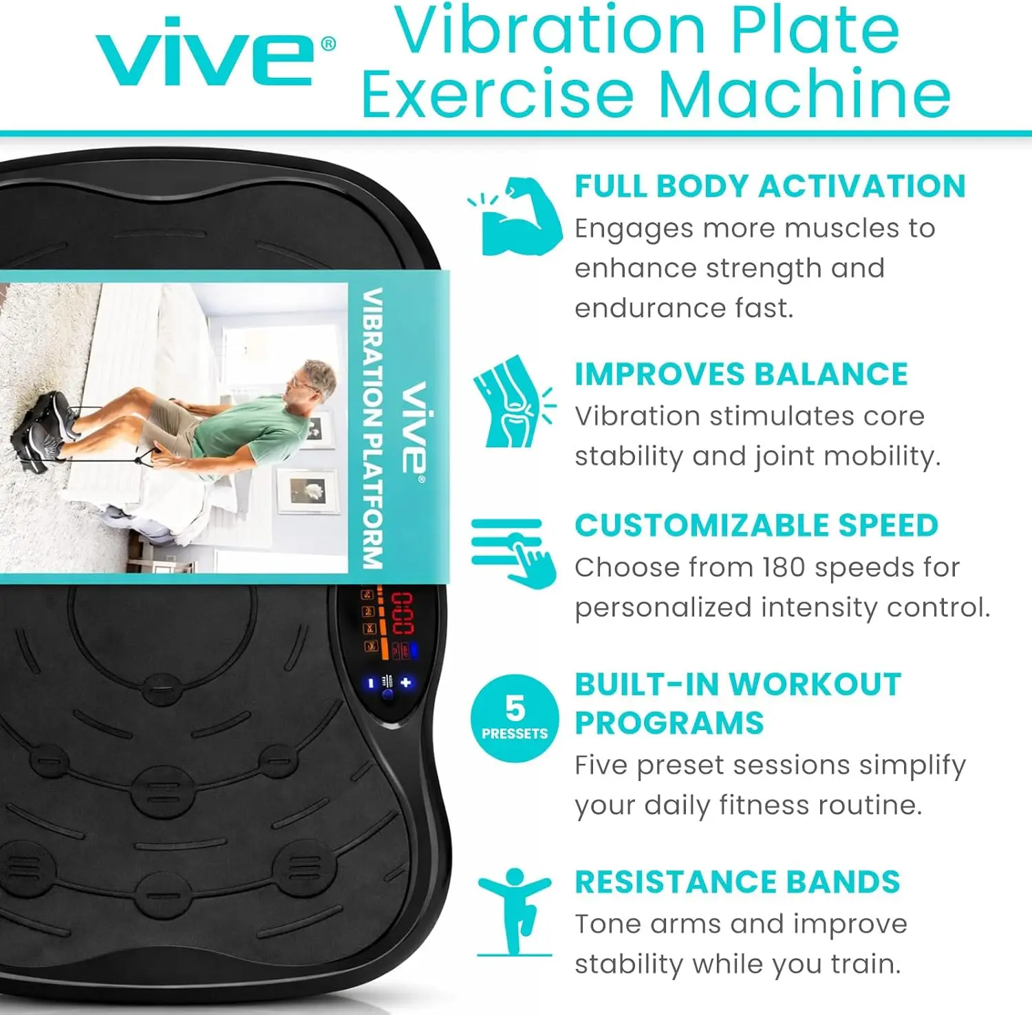 Home Exercise: Steel-made Silver Vibration Plate for Lymphatic Drainage, Shaping, Toning, Wellness, Recovery, and Weight Loss