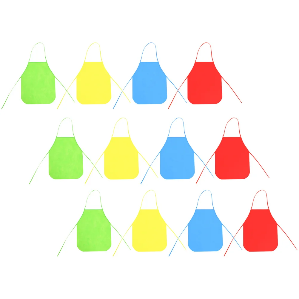 

12Pcs Kid Disposable Painting Aprons Soft Non-Woven Fabric Aprons for Baking Drawing Creative DIY Activities Toddler Apron