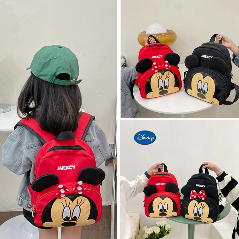 

Disney Anime Mickey Mouse Backpack Kindergarten Child School Bags Cartoon Minnie Mouse Large Capacity Backpack Festive gift