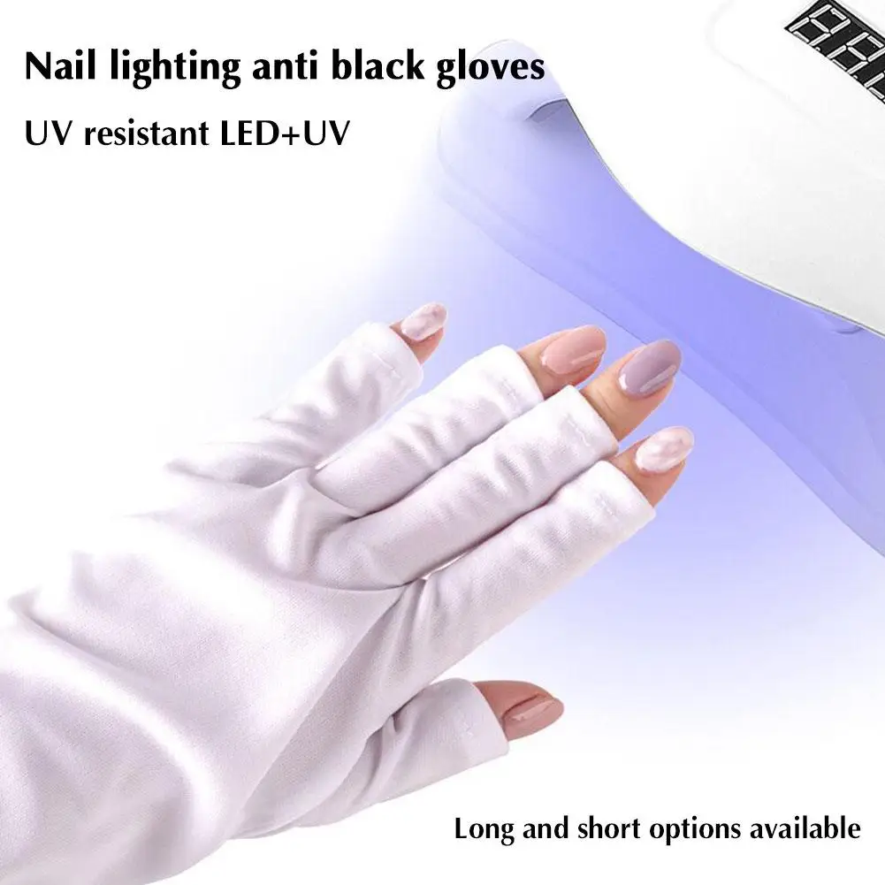 1 Paar Anti Nagels Uv Bescherming Ventileren Handschoenen Led Handschoen Nagel Stralingsbestendige Manicure Zonnebrandcrème Gereedschapslamp Droger Z9m4