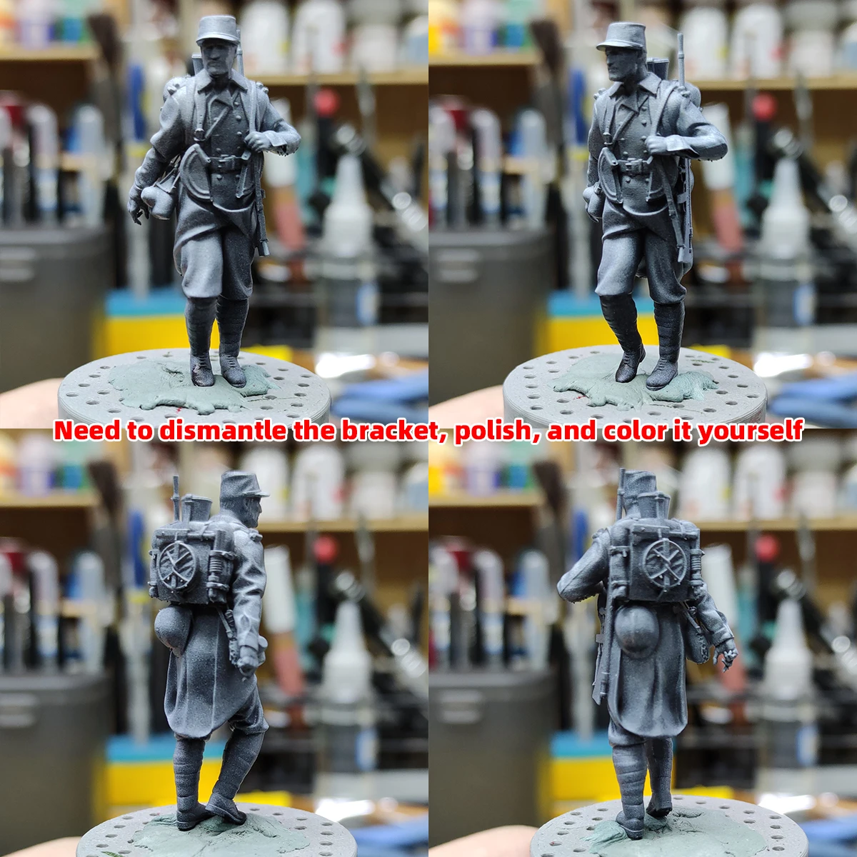 Maßstabsgetreuer Miniaturmodellbausatz Französische Marschinfanterie Figuren Truppen Soldaten Militär Diorama 5-teiliges Set 1914-1918 1/35 1/48 1/72 – Detail 1