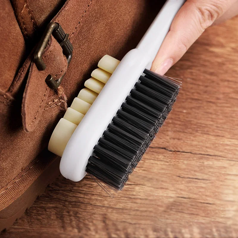 Brosse à Chaussures Double Face en Plastique Durable, Accessoire de Lavage pour Livres en Daim, Outils Ménagers