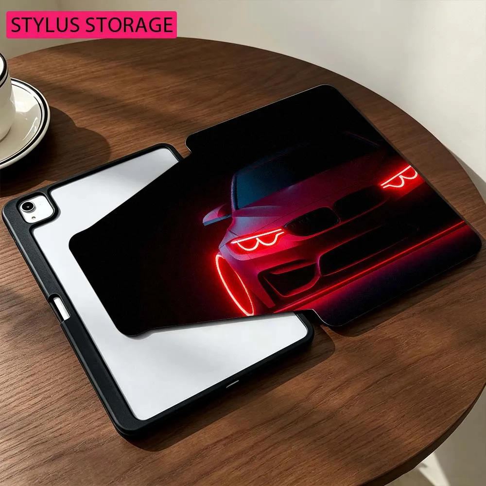 Dark Sports Car For Samsung Galaxy Tab S9 S10 S11 14.6 13.1 inch FE Ultra 360° Rotation Stylus Storage Tablet Case