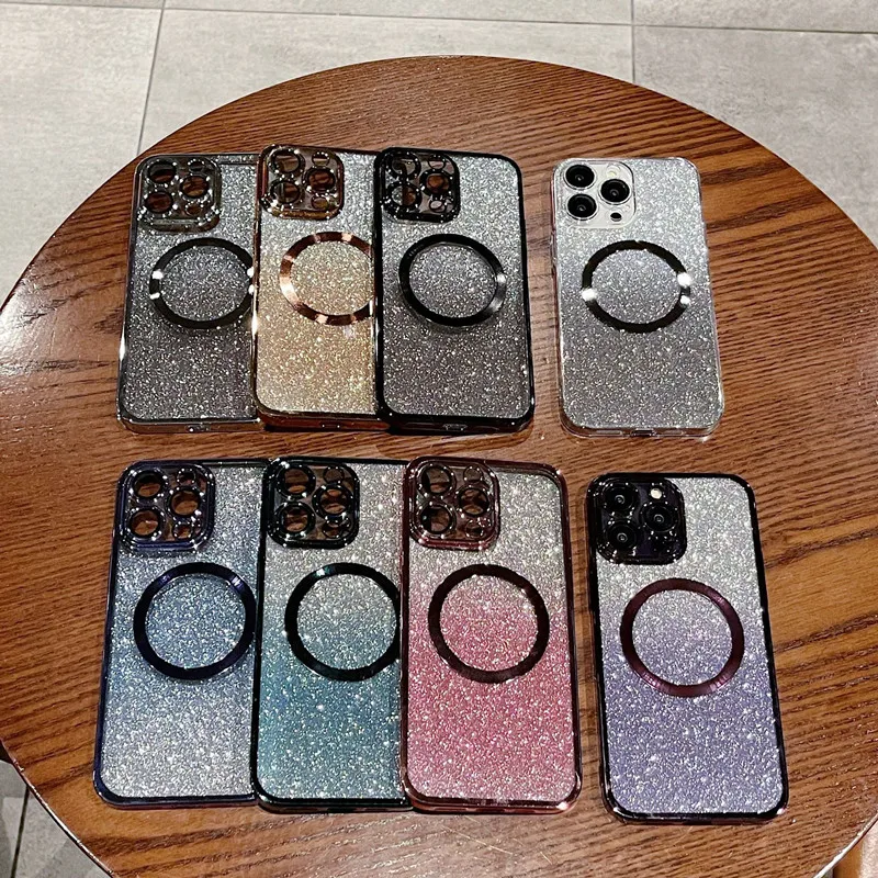 Glitter Plating Magnetic Ring Phone Case For Honor 400 300 200 100 90 Samrt 5G 80 70 60 50 50SE 30 20 10 Lite 20i Pro Soft Cover