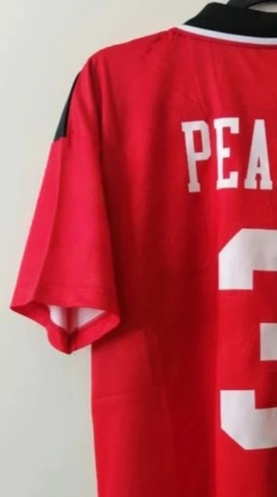 Vintage Red Football Schnelltrocknendes T-Shirt Nr. 3-Sport-T-Shirt Stuart Iron-Blooded Defender Top im gleichen Stil für die Fans-Kollektion