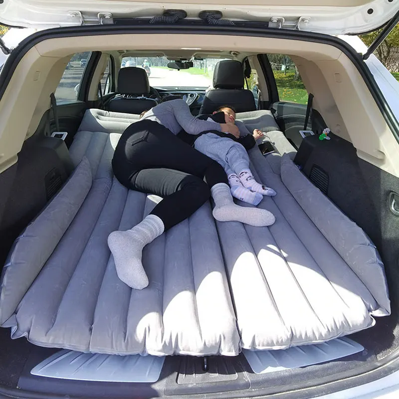 Car Inflatable Bed For Tesla Model 3/Y 2024 SUV Travel Air Mattress Outdoor Camping Cushion Folding Portable Flocking Pad