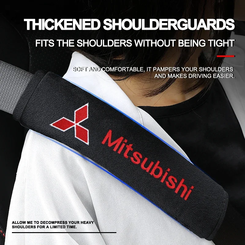 Car Seat Belt Cover Shoulder Protective Pads Cover For Mitsubishi Outlander Lancer 10 ASX RALLIART Eclipse L200 Car Accessories