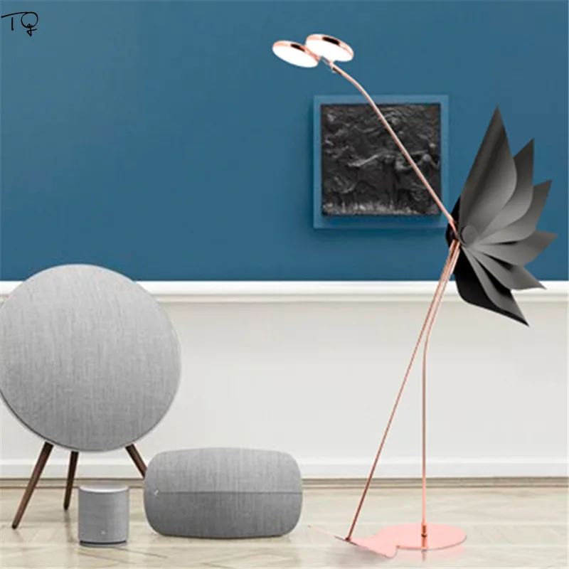 Imagem -03 - Nordic Moderno Individual Flamingo Lâmpada de Assoalho Led Ouro Rosa Pássaro Design da Lâmpada Criativa Novidade Salão do Hotel Sala Estar Decoração Casa