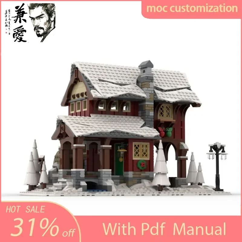 New 1487Pcs Modular Winter Village Cider Mill Moc Building Blocks Bricks Assembly DIY Toys Kids Birthday Christmas Gifts