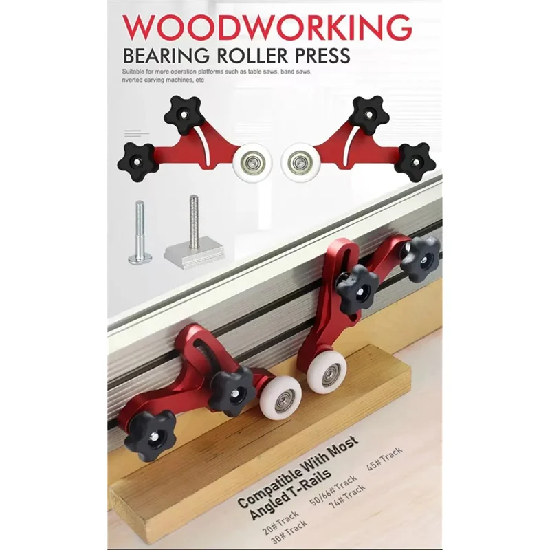【RECOMMEND】One Way Bearing Roller Feeder Woodworking Multi-Purpose Loc Boards Safety Pushing Tools Table Saw Pressing Feeder Gui