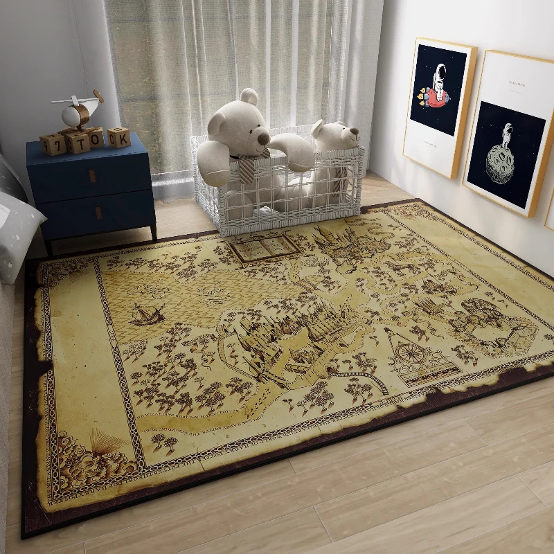 Retro living room sofa bedroom bedside floor mat non-slip