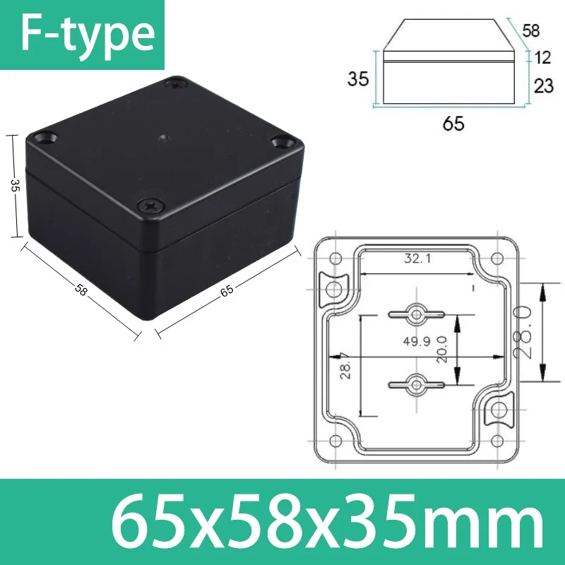 ABS waterdichte behuizing elektronische veilige behuizing plastic dozen zwarte draadaansluitdoos plastic organisator IP67 waterdichte behuizing